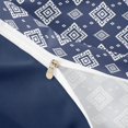 thumbnail image 4 of jejeloiu Aztec Geometric Duvet Cover Queen For Men Women,Boho Diamond Queen Bedding,Navy White,Navy Blue Reversible,3-Piece,1 Duvet Cover and 2 Pillowcases, 4 of 6