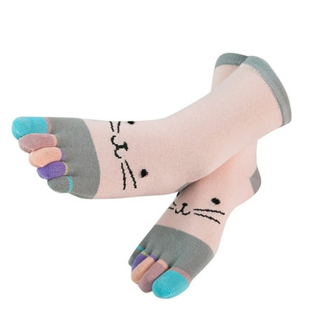 

Clearance Socks for Women Women Colorful Patchwork Toe Socks Five Finger Socks Cotton Funny Socks