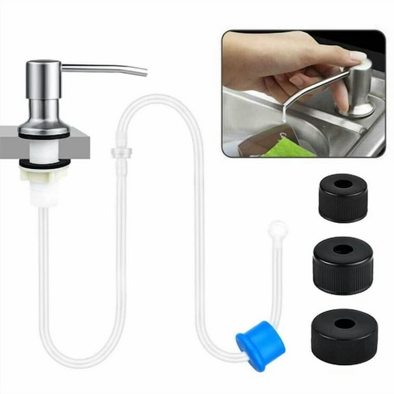 Kitchen Hands Liquid Pump Bottle Tube 360° Stainless Steel Sink Soap Dispenser