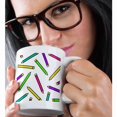 thumbnail image 2 of 3drose, Cute Cartoon Neon Colored Pencil Print - White, 15oz Mug, 2 of 6