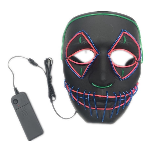 Máscara LED luminosa con forma de esqueleto de terror para Halloween