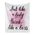thumbnail image 1 of Girl Boss Soft Flannel Fleece Blanket, Inspirational Act Like a Lady Think Like a Boss Lettering Artwork, Cozy Plush for Indoor and Outdoor Use, 50" x 70", Charcoal Grey Pink White, by Ambesonne, 1 of 5