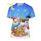 thumbnail image 1 of Camiseta de Navidad con estampado 3D para hombre y mujer, camisa informal de manga corta con cuello redondo, muñeco de nieve y alce, Unisex, 1 of 4