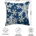 thumbnail image 4 of Navy Blue Christmas Pillow Covers 20x20 Inch Set of 2 Winter Snowflake Decorative Throw Pillows Farmhouse Holiday Christmas Decor Cushion Covers Linen for Home Living Room Bed Outdoor, 4 of 4