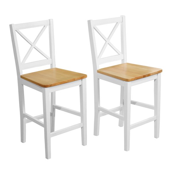 TMS Bar Stool, White, Set of 2