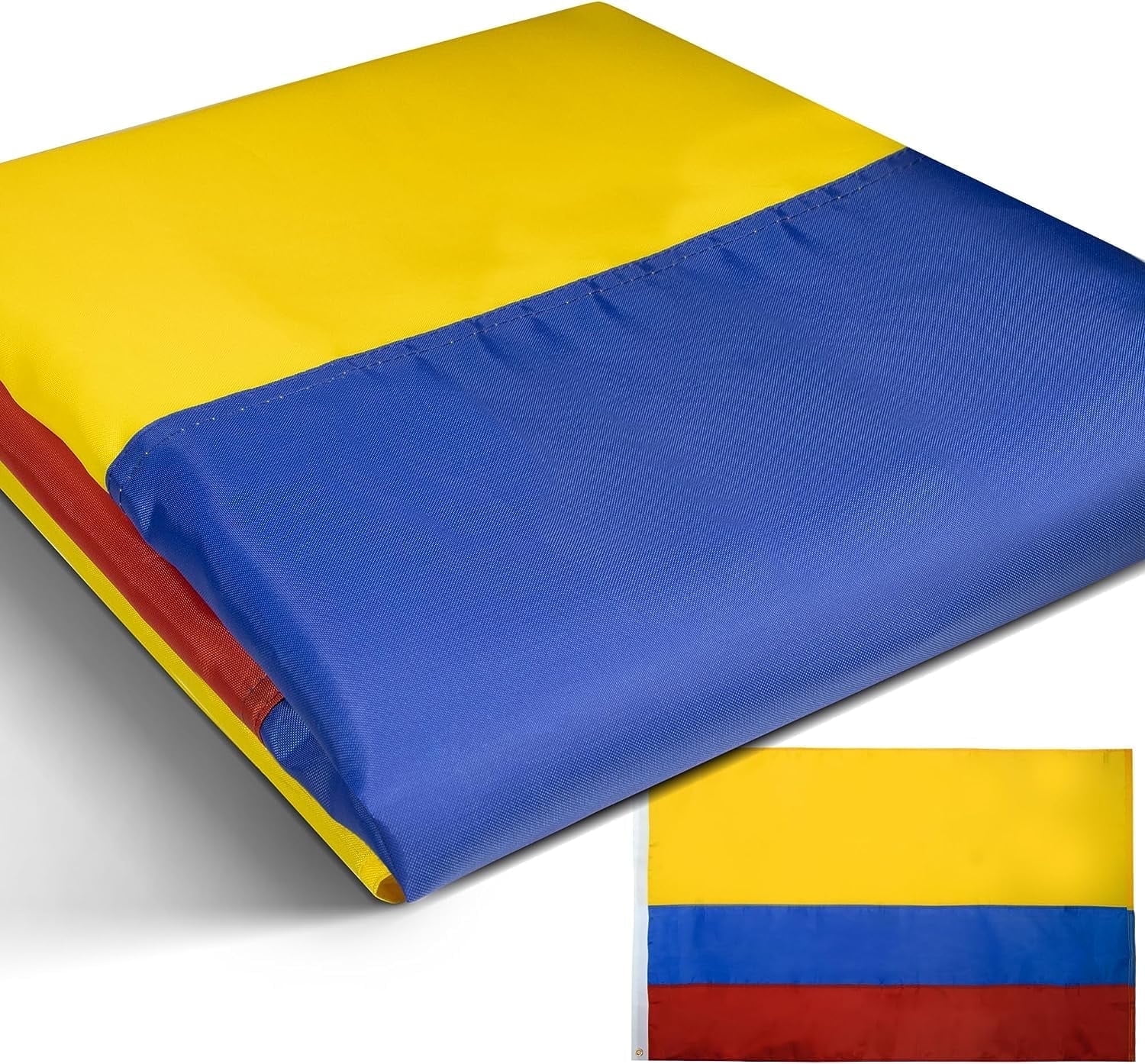 (2 pack) Anley EverStrong Series Colombia Flag 3x5 Foot - Embroidered and Sewn Stripes 210D Polyester - Colombian National Banner Flags
