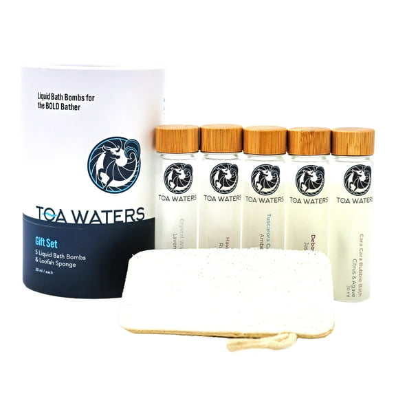 Liquid Bath Bombs and Loofah Sponge Gift Set
