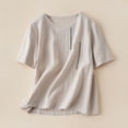 thumbnail image 2 of zbxnLI Womens Summer Baggy T Shirts Casual Solid Color Short Sleeve Tops for Women Comfort Crew Neck Shirt, 2 of 7