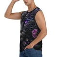 thumbnail image 3 of Balery Purple-Eyed Floral Leopard Camisetas sin mangas para hombre, absorbe la humedad y protege contra el mal olor.-3X-Large, 3 of 7