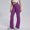 6719 Cross Waist Wide-Leg Pants - Plum Purple, variant on Women's Crisscross High Waist Flare Yoga Pants, Seamless Butt Lifting Tummy Control Stretch Wide Leg Workout Leggings for Running Fitness Hiking