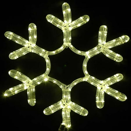 American Lighting Rope - Novelty Lights Christmas Snowflake LED Rope Light Sculpture, Warm White