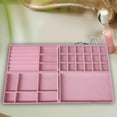 thumbnail image 2 of 4Pcs Jewelry Trays Organizer Multipurpose Space Saving for Ring Bracelet Pink, 2 of 8