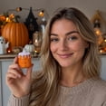thumbnail image 5 of Izexuh 3 Piece Pumpkin Face Candle Holder Set, Halloween Table Decor, Battery Operated LED Lamp Ornament with Warm Glow for Centerpiece Shelf Display, 5 of 7