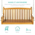 thumbnail image 6 of Best Choice Products 48in Wood Porch Swing Outdoor Patio Hanging Bench Chair w/ Mounting Chains, 500lb Capacity - Brown, 6 of 8