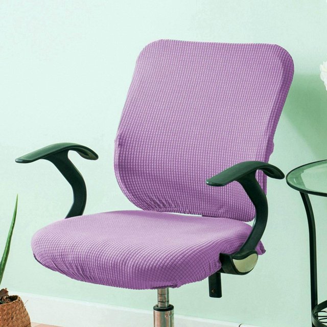 Langgg Computer Chair Cover Swivel Chair Cover for Rotating Chair Purple