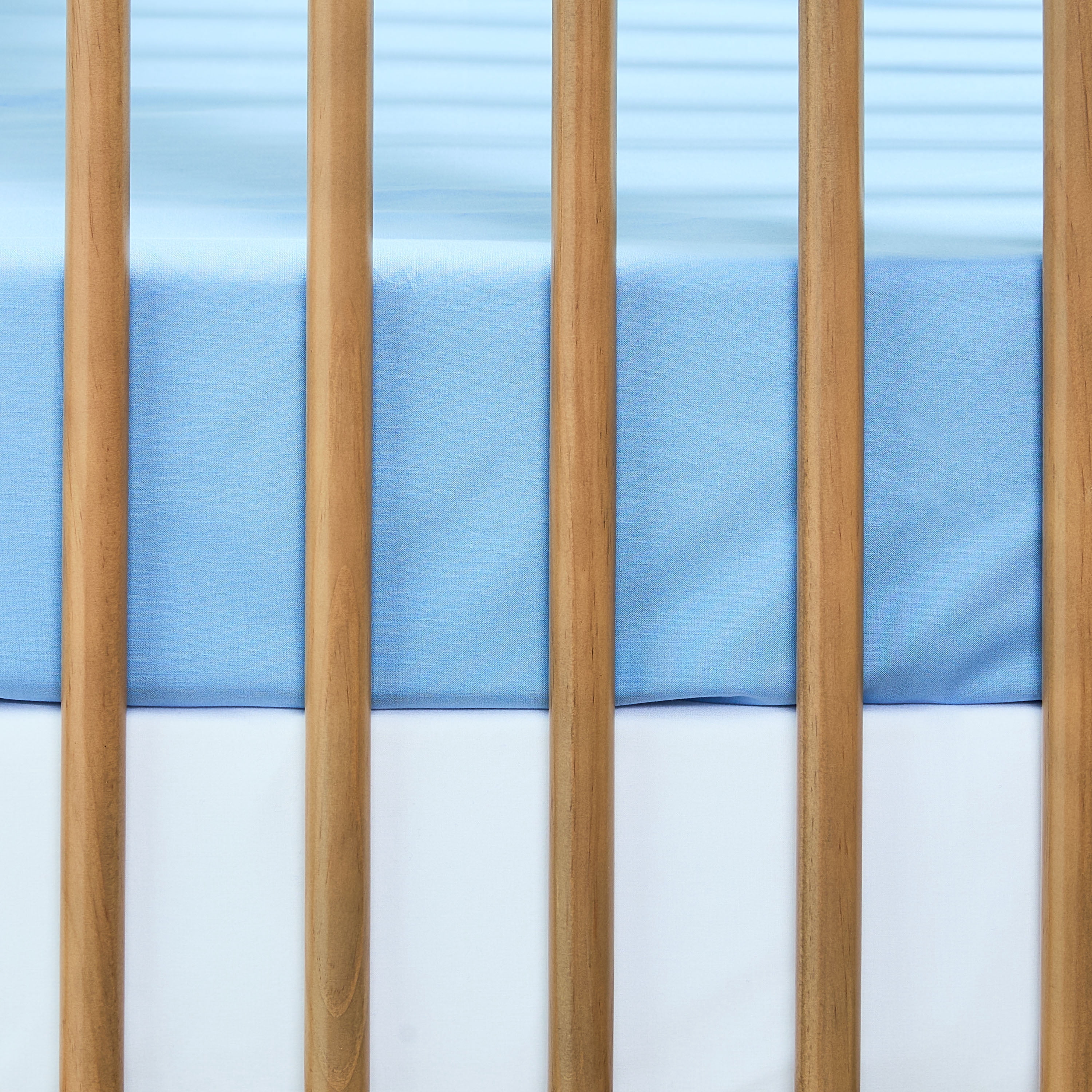 Parent's Choice Cotton Fitted Crib Sheets for Baby Boys, White and Blue, 2-Pack