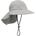thumbnail image 5 of Muryobao Toddler Kids Baby Girls Boys Sun Hat Summer UPF 50+ UV Protection Caps Wide Brim Neck Flap Beach Play Fishing Hats Grey 1-3T, 5 of 7