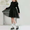 thumbnail image 5 of Delliss Toddler Girls Tutu Sequin Tulle Dresses Long Sleeve Ruffle Fall Winter Holiday Sparkle Dress 4-11 Years, 5 of 9