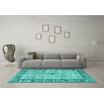 thumbnail image 3 of Ahgly Company Indoor Rectangle Persian Turquoise Blue Traditional Area Rugs, 8' x 10', 3 of 4