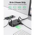 thumbnail image 6 of ORICO Surge Protector Power Strip, Multiple Outlets Extension Cord with 6 AC Outlets 2 USB-A and 2 USB-C Ports, 5 ft Flat Plug Power Strip, Mountable Outlet Extender for Dorm/Office/Home- OG, 6 of 15