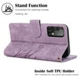 thumbnail image 3 of Flower&Butterfly Pattern Wallet Case for Samsung Galaxy S23 FE,Dteck Magnetic Leather Case Shockproof Rubber Kickstand Full Body Protective Cover with Wrist Strap,Purple, 3 of 6