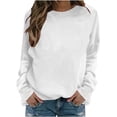 thumbnail image 2 of Ozmmyan Womens Halloween Orange Rhinestone Ghost Sweatshirt Plush Fleece Crewneck Easy Fit Fall Top, 2 of 4