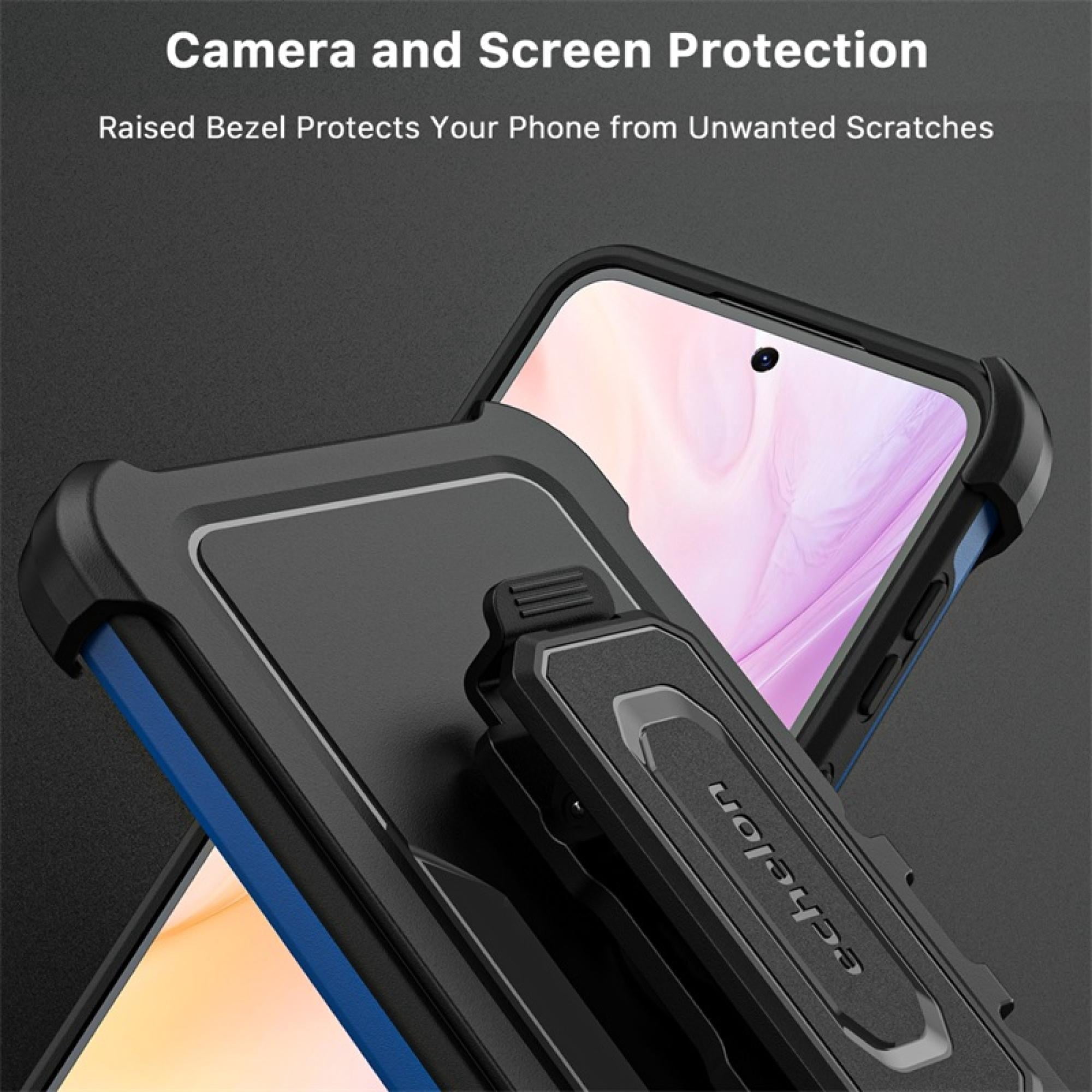 Rugged Phone Case with Holster for Samsung Galaxy A36 5G – Reflex Series Shockproof Cover with Rotating Belt Clip, Dual-Layer Protection & Kickstand – Reflex Blue