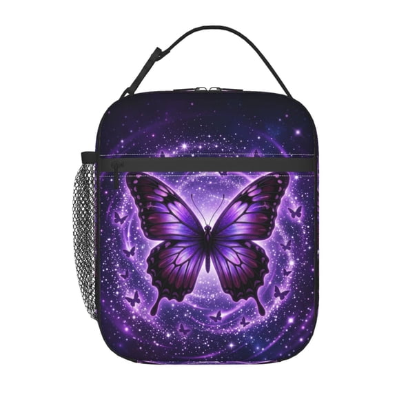 Butterfly Lunch Box Insulated Leakproof Meal Prep Tote With Clip-on Buckle Handle Thermal Cooler Bag For Office Picnic Commute