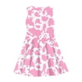 thumbnail image 3 of Renewold Fashion Sleeveless Skater Dress for Girls 7-8 Years Old Pink Cow Print Kids Tank Dress Breathable Knee Length Princess Dresses for Toddler, 3 of 5