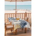 thumbnail image 2 of Outdoor Tablecloth with Umbrella Hole for Patio/Picnic/Party/Camping, Blue Yellow Palm Leaves Waterproof Table Cloth Rectangle Table Cover Washable, Summer Botanical Tropical Leaf (60"x 120"), 2 of 9