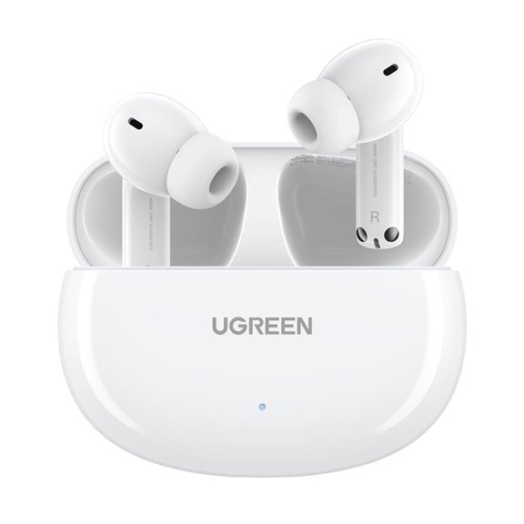UGREEN T6 Noise Cancelling Earbuds with Hi-Res Audio, White