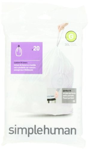 simplehuman Code A Custom Fit Liners Trash Bags 4.5 Liters 1.2 Gallons 