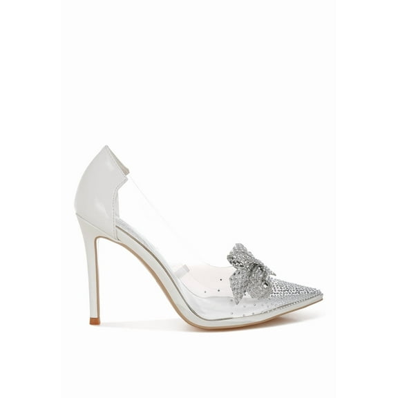 Erika Rhinestones Embellished Clear Pump Shoes