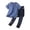 01-Navy, variant on RUTAYY Children Boys Outfit Sets Short Sleeve T-Shirt and Long Pants Sunscreen Clothing Solid Color Round Neck Summer Lightweight Breathable Quick Dry 3-18 Years Casual Daily Wear