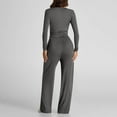 thumbnail image 5 of Fnooota Womens Two Piece Sets, V Neck Long Sleeve Casual Tops and Pants Sets Dark Gray Size XL, 5 of 7