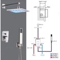 thumbnail image 2 of CES Rain Shower Fixture System Wall Mount 8 Inch LED Rainfall Shower Head Faucet Set with Shower Mixer Trim Kit, Brushed Nickel Finished, 2 of 7