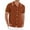 Brown, variant on Mlzmgr Tops for Men Lapel Neck Button up Solid Color Comfy Knit Tee Shirts Casual Short Sleeve Blouse