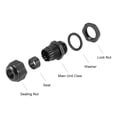 thumbnail image 3 of Uxcell M22x1.5 Cable Gland 7mm-12mm Wire Hole Waterproof Nylon Joint Adjustable Locknut with Washer Black 20 Pieces, 3 of 3