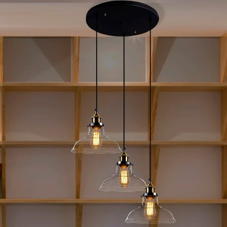 Warehouse of Tiffany Lulu Adjustable Cord 3-Light Clear Glass Edison Lamp