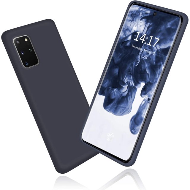 HAHDAXIA Silicone Case Compatible with Galaxy S20 Plus (2020) 6.7 inch, S20+ Phone Case with Screen & Camera Protection, Slim Liquid Silicone Microfiber Cloth Lining Full Body Cover (Midnight
