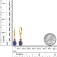 thumbnail image 2 of Gem Stone King 18K Yellow Gold Plated Silver Blue Lapis and Pink Moissanite Dangle Earrings for Women with Lab Grown Diamond (4.49 Cttw, Oval 9X7MM), 2 of 3