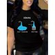 thumbnail image 1 of Women'S Casual Crew Neck T-Shirt with "IDEAS" Alphabet Print, Polyester Knit Fabric, Short Sleeve, Spring/Summer Fashion Top, 180g/m² - Black, 1 of 6