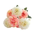 thumbnail image 2 of SPRING PARK Artificial Flower Bouquet Peony 6 Heads Silk Fake Leaf Home Party Wedding Decor, 2 of 7