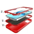 thumbnail image 3 of Slim Heavy Duty Case for iPhone 15 with Tempered Glass Screen Protector - Red, 3 of 5