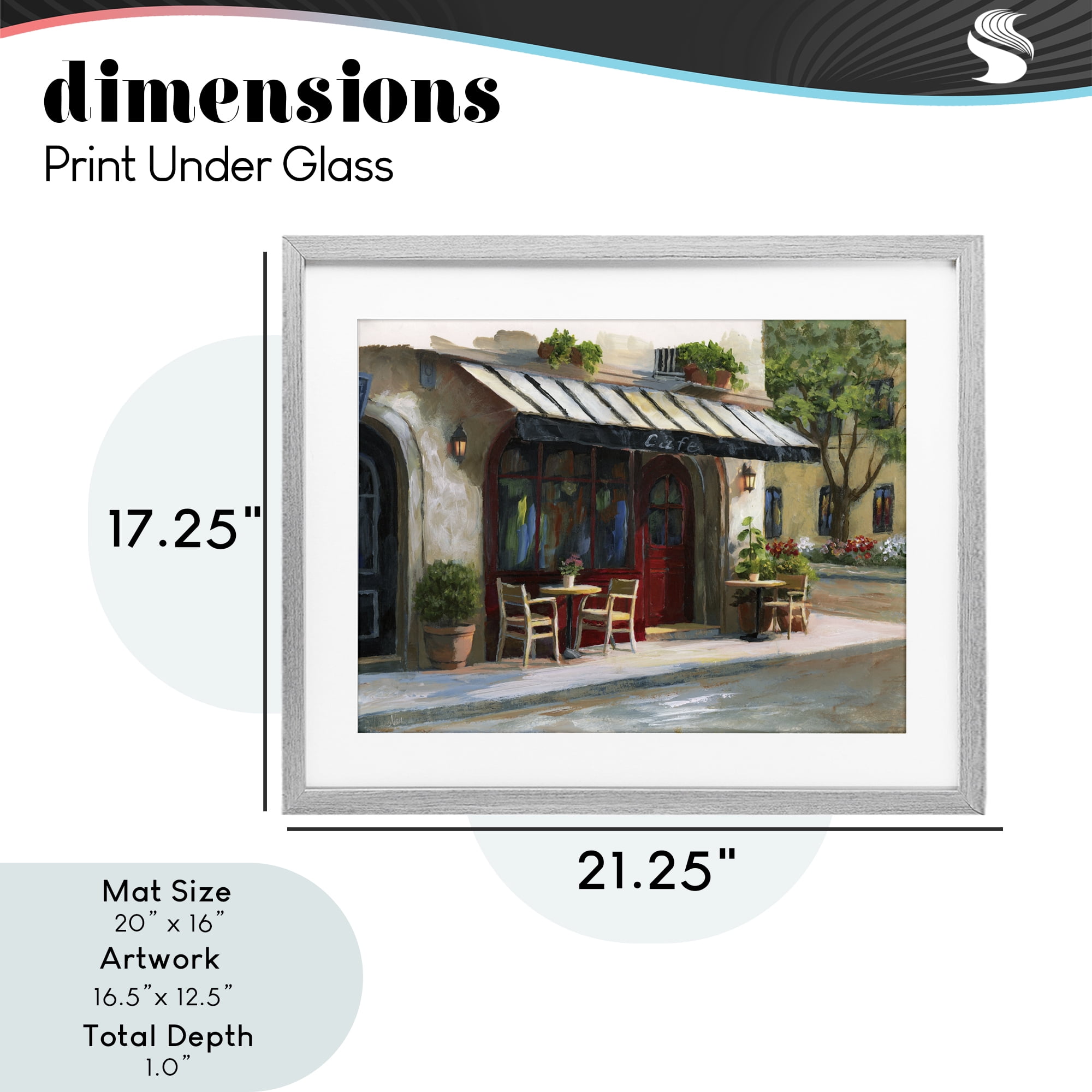 Stupell Industries Charming Sidewalk Cafe Tables Gray Framed Print Under Glass, design by Nan
