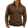 thumbnail image 2 of Gamivast Men's 1/4 Zip Sweaters Long Sleeve Slim Fit Pullover Knitted Mock Neck Tops Lightweight Warm Jumper Business Casual Work Fall Winter Fashion, 2 of 7