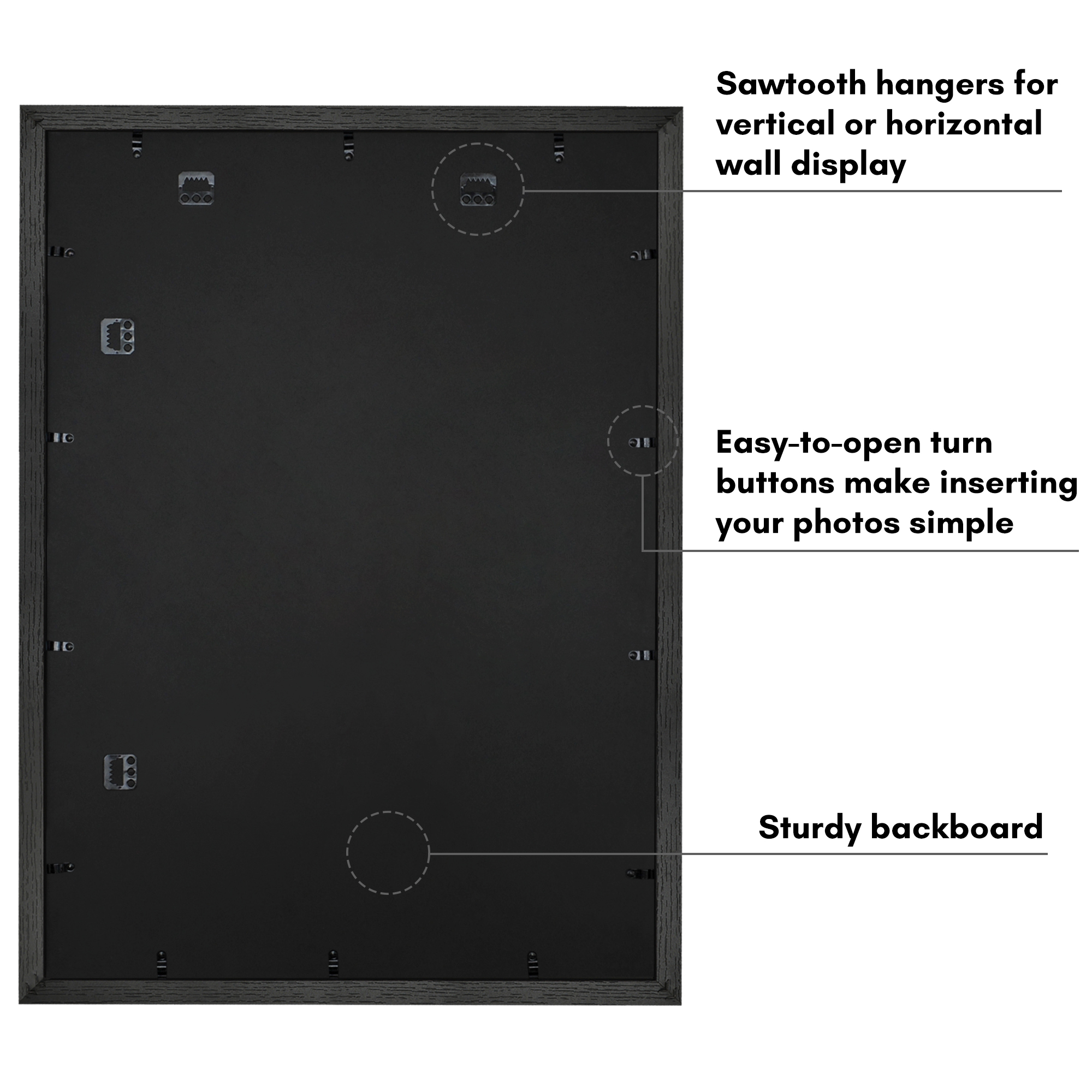 Americanflat 20x28 Picture Frame with Polished Plexiglass with 16x24 Mat Display Photo Hudson Wide - Black