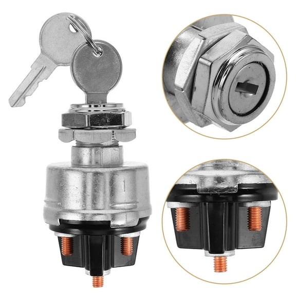1 Set Universal Ignition Switch 4 Position Starter Switch With Key For Trucks Tractors Forklifts Heavy Duty Equipment And Vehicles Assembly