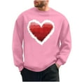 thumbnail image 3 of Feancey Valentine's Day Crewneck Sweatshirts for Men Tie Dye Heart Print Long Sleeve Shirt Loose Fit Casual Fleece Lined Sweatshirt Comfy Pullover Tops Pink M, 3 of 7