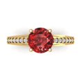 thumbnail image 2 of 2.21ct round cut red natural garnet 14k yellow gold Bridal Wedding Engagement Promise Anniversary Ring for Women size 5.5, 2 of 7